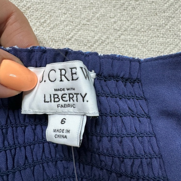 NEW JCREW Sweetheart Liberty Blue Floral Milkmaid‎ Mini Dress 6 - Picture 7 of 10